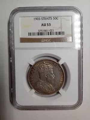 Straits Settlements 1903 50 Cents. NGC AU 53. KM-23 • $1150