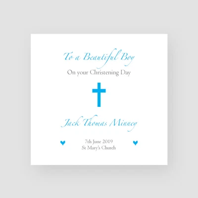 £3.85 • Buy Personalised Handmade Christening Card Baptism Naming Day Son Grandson Nephew