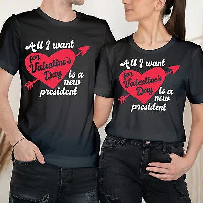 All I Want For Happy Valentine's Day Love Goals Couple Matching T-Shirts #VD • £9.99