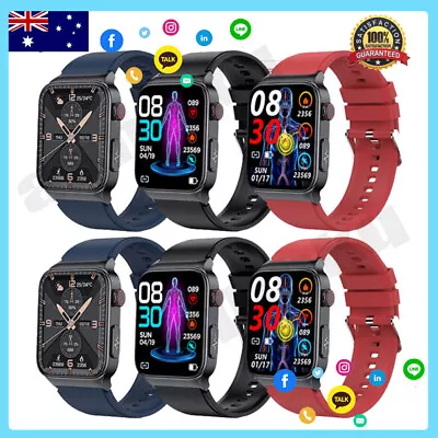 $19.95 • Buy E500 Blood Glucose Smart Watch ECG Monitoring Blood Pressure Fitness Tracker-AUS