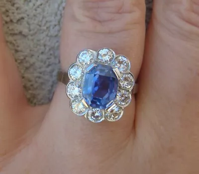 $52950Natural Untreated 4.85ct Ceylon  Sapphire 1.50ct Natural Diamonds Ring852 • £8044.43