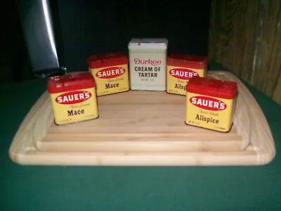 Vintage Sauer's Spice Cans W/a Durkee Can~5 Tins~all Pre-bar Code • $12.99