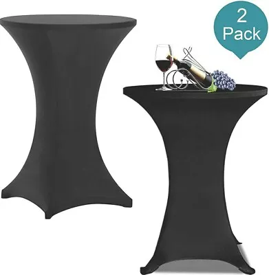 $12.38 • Buy (2)Cocktail Tablecloth Spandex Fitted Stretchable Elastic Square Corners  32x43