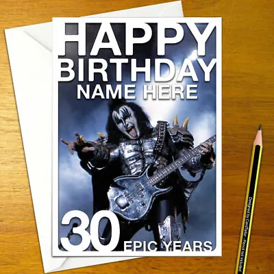 KISS Personalised Birthday Card - Music American Rock Band Heavy Metal • £3.79
