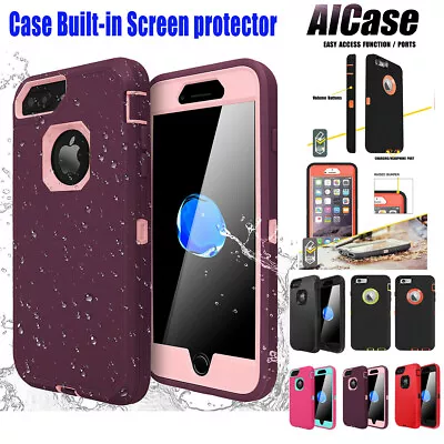 For IPhone 8 7 6 6S Plus/5s Case Heavy Duty Shockproof Cover W/ Screen Protector • $11.99