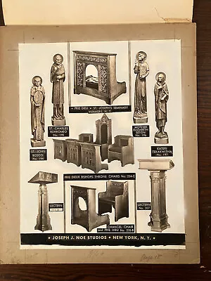 Vtg Church Catalog Photo Page From Joseph J Noe Studios New York P15 • $48