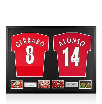 £630.99 • Buy Framed Steven Gerrard & Xabi Alonso Signed Shirts - Dual Framed Autograph