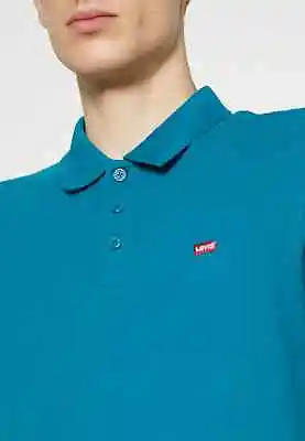 Levis Pique Polo T-Shirt Designer Short Sleeve Jersey Top Tee Shirt T Blue • £14.99