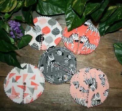 G-tube Pads Mic-key Button Feeding Tube Pads: Coral Zebras  Set Of 5 • $11.25