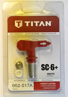 Titan Reversible Airless Spray Tip 5000 PSI (34.5 MPa) SC-6+ 662-517A/122318 • $19.88