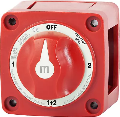 Mini Battery Switch MFG# 6007 Red 300A Cont 500A Int 32VDC. Positions: 1-2- • $74.99