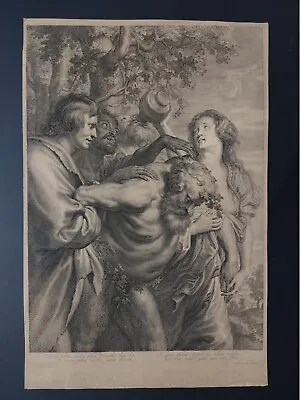 Van Dyck Bolswert Incision Engraving Original Silenus Drunken Bacchus Wine • $300.41