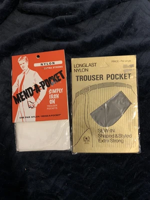 £10 • Buy Vintage Pocket Repair Kit Mend A Pocket Trousers Nylon Advertising Display Card