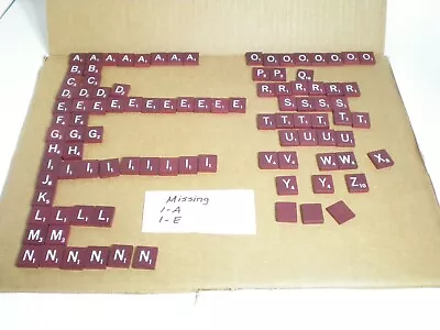 Red Scrabble Deluxe Maroon Wooden Replacement Tiles • $14.95