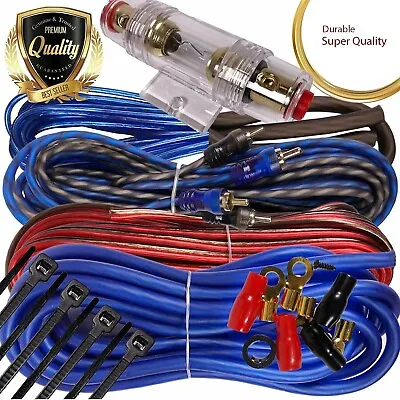 Complete UP TO 2000W 8 Gauge Car Amplifier Installation Wiring Kit Amp P3 8Ga Bl • $19.85