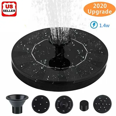 Solar Power Bird Bath Fountain Pump Upgrade 1.4W Solar Fountain With 4 Nozzle • $11.87