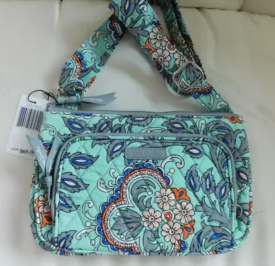 VERA BRADLEY Little Hipster Crossbody Purse - Fan Flowers - Mint Green - NWT • $42.95