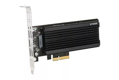 New ICY Dock MB987M2P-1B 1x M.2 NVMe SSD To PCIe 3.0 X4 Adapter With Heat Sink • £57.59