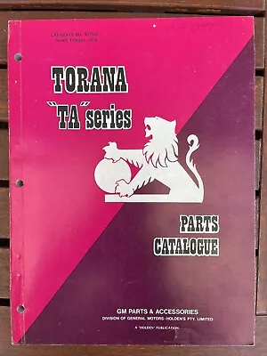 Genuine GM Parts Manual Holden Torana TA Sedan & Coupe Rare Good Condition . 36 • $49.99