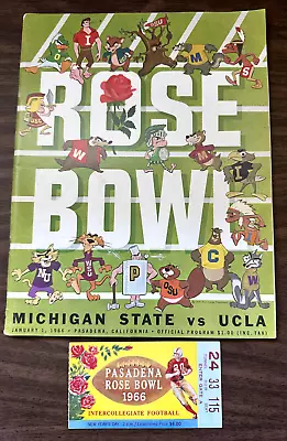 1966 Rose Bowl Ticket And Program Michigan State Vs UCLA • $12.50