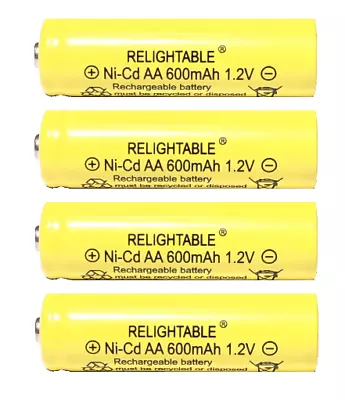 4-PCS Rechargeable NiCd AA 600mAh Batteries For Solar-Powered Lights NI-CD A4 • $7.99