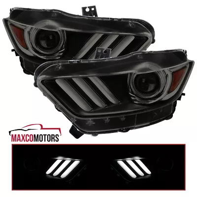 Smoke Projector Headlights Fits 2015-2017 Ford Mustang HID/Xenon LED Bar L+R • $389.49