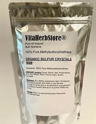 Organic Sulfur Crystals-2.2 Lbs (1kg) Pure Methylsulfonylmethane MSM-Made In USA • $28.99