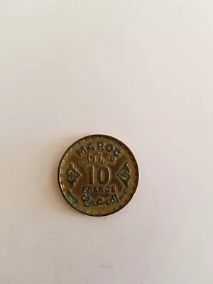 Maroc Morocco 1371 10 Francs Coin 1952 • $2.95