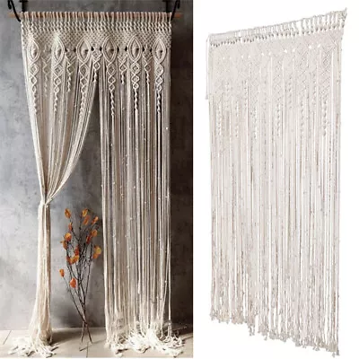 Large Macrame Curtain Panel Doorway Window Cotton Rope Wall Hanging Tapestry USA • $39.94