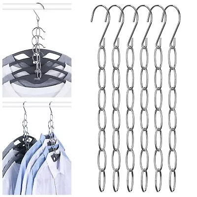 Space Saving Hangers Closet Organizer Pack Of 6 Magic Clothes Hanger Space Saver • $9.91