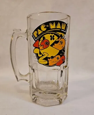 Vintage 1982 Bally Midway Pac Man 8 Inch Glass Beer Mug With Handle • $22.50