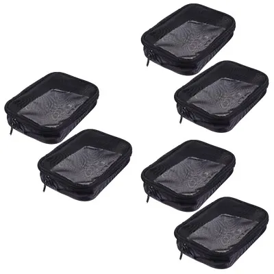  6 Pcs Mesh Cosmetic Bag Sanitary Towel Zipper Pouch Storage • £21.75