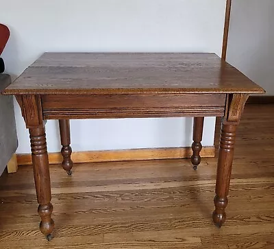 Antique Oak Dining Table Rustic Farmhouse  • $1100