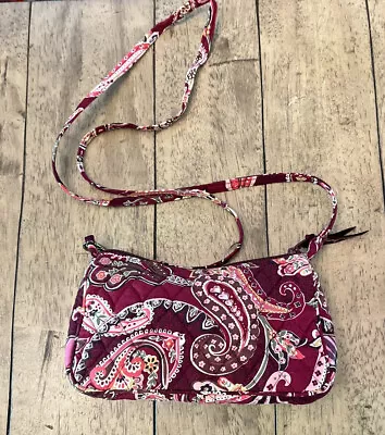 Vera Bradley Piccadilly Plum Crossbody Shoulder Purse Paisley Floral Mini Bag • $14.39