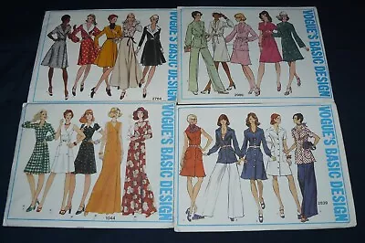 Lot Of 4 Vintage Vogue Basic Design Sewing Patterns 1044 2764 2839 2989 Size 16 • $27.96