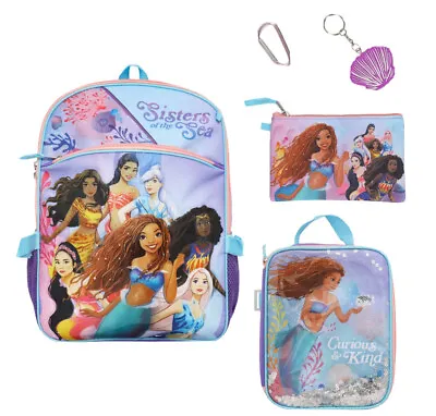 Disney The Little Mermaid Kids 5 Piece Backpack Set Purple Large • $44.99
