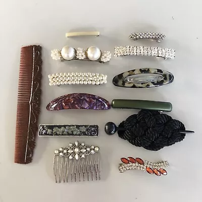 Lot Of 13 Vintage Hair Barrettes Comb Accessories Vintage • $21.49