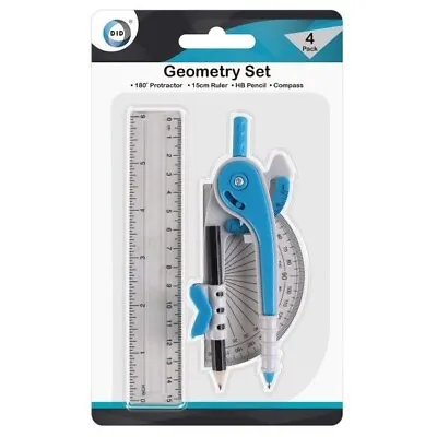 £4.99 • Buy .Maths Geometry Set Compass Ruler Protractor Pencil Sharpener Box School Home