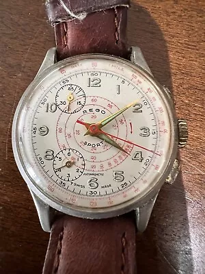 Vintage Mens Rego Sport Military Chronograph Watch Parts Or Repair • $50