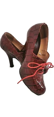 £147 • Buy Vivienne Westwood Red Mock Croc Shoes 38 UK 5