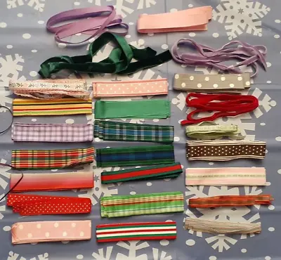 Lot Of 25 Vintage Ribbon Sewing Trim 1/3 - 1 Yd Lengths LOOK LOT B • $25