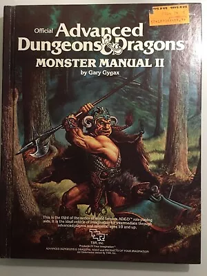 Official Advanced Dungeons & Dragons Monster Manual II Gary Gygax  • $60