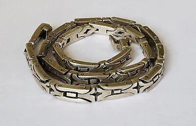 Vintage Sterling Silver Heavy Taxco Mexico Link Chain Choker Necklace 59-GRAMS • $229.99