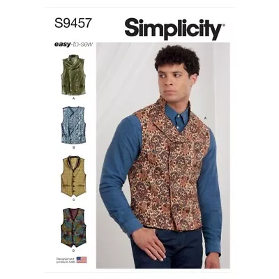 Simplicity Sewing Pattern S9457 Men's Regency Style Vintage Waistcoat • £16