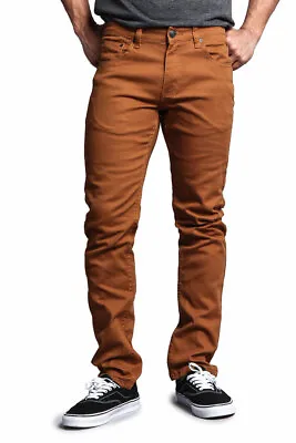 Victorious Men's Spandex Color Skinny Jeans Stretch Colored Pants   DL937-PART-1 • $32.95