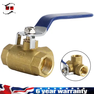 3-Way Ball Valve Female T Port Lever Handle 1/4-1  NPT Made Of Forged Brass SC • £12.99