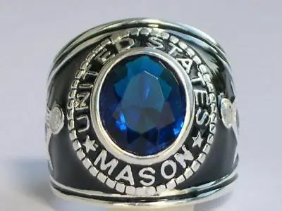 12X10 Mm United States September Blue Montana Mason Masonic Men's Ring Size 7-15 • $39.99