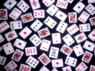 Cards Mini Delights  Robert Kaufman Playing Cards Vintage Cotton Fabric  16 X44  • $5.99