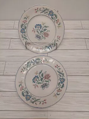 Villeroy & Boch Delia #1748 Set Of 4 Porcelain White Plates 8.25”D Floral Design • $42.99