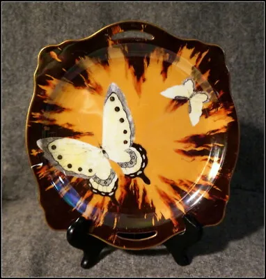 Vintage Noritake Art Deco High Luster Butterfly Square Cake Plate Gold #A1432 • $15.99